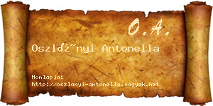 Oszlányi Antonella névjegykártya